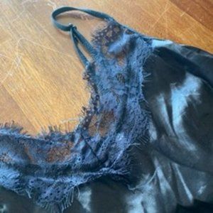 Black Laced Trim Tank Top